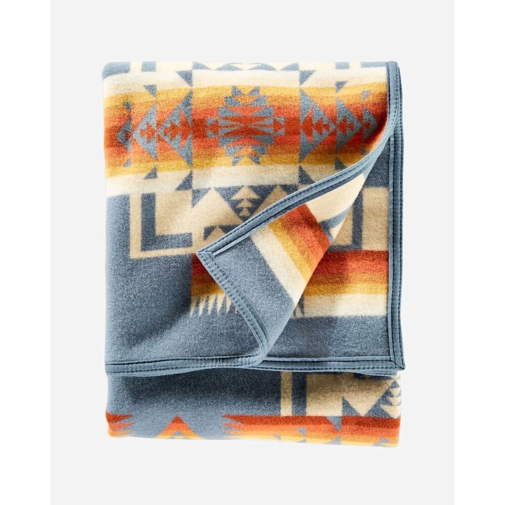NWT Pendleton Beaver State Chief Joseph Wool Blend Blanket Slate Multi 64"x80" - Picture 4 of 14